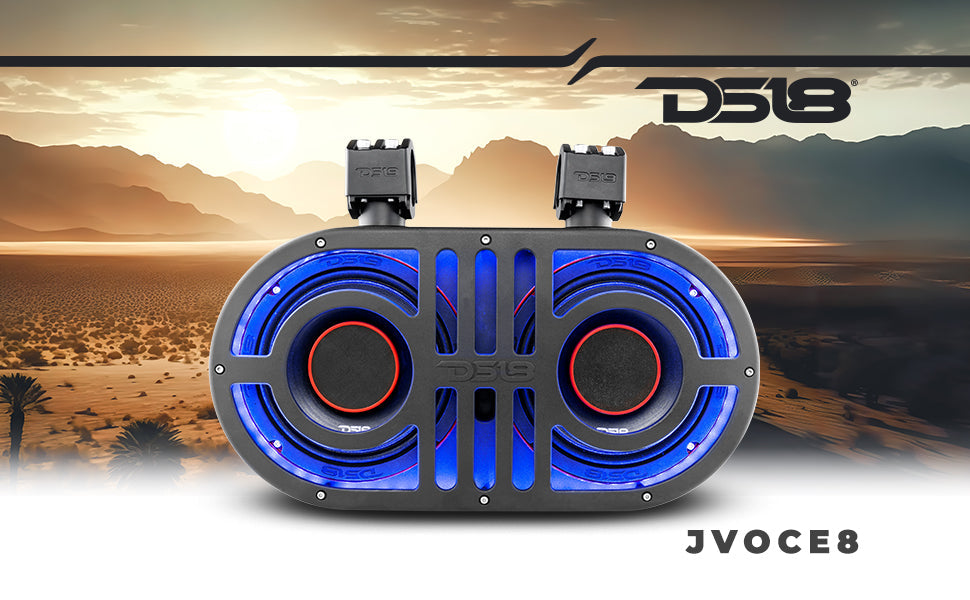 Dual 8" Marine and Powersports PRO Roll Cage Sound Bar System with Built in LED RGB Lights 500 Watts Rms ( 2 x PRO-HY8.4B