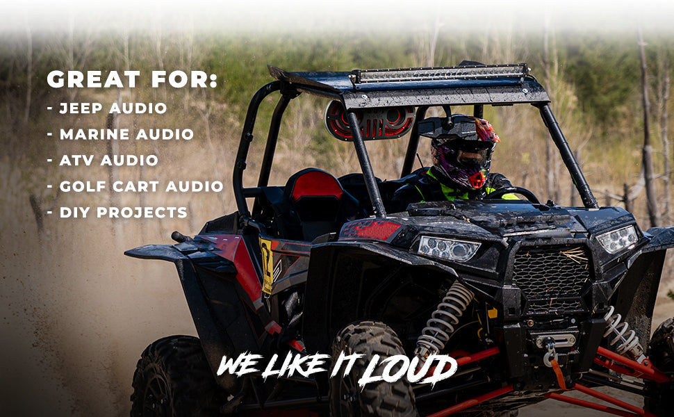 Dual 8" Marine and Powersports PRO Roll Cage Sound Bar System with Built in LED RGB Lights 500 Watts Rms ( 2 x PRO-HY8.4B