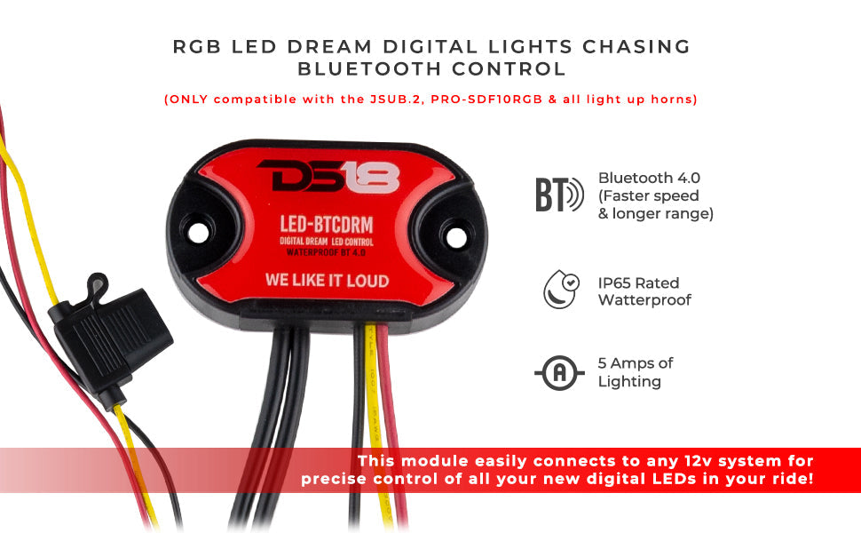 RGB LED Dream Digital Lights Chasing Bluetooth Control (Works with Android and IPhone) - DS18