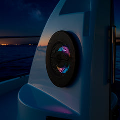 Luxury 8” 2-Way Marine Coaxial Speaker with Digital LED Lights and Flush Magnetic Mount Grille | 175W RMS 4-Ohm - DS18