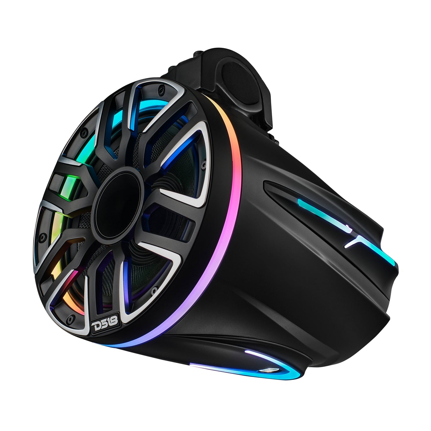8" Marine Tower Speaker With Neodymium Magnet, Kevlar Cone, Compression Driver & Digital LED Lights | 200W RMS 4-Ohm - DS18