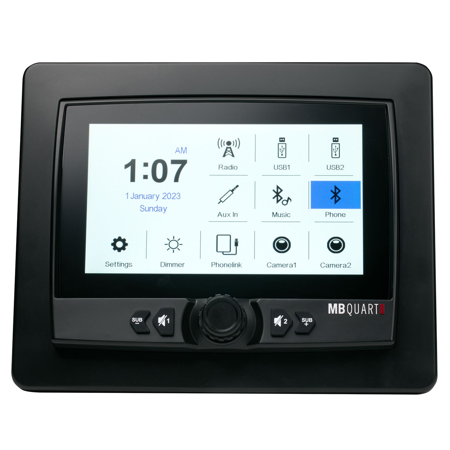 GMR-7V1.2 7 Inch Waterproof Touchscreen Wireless CarPlay Source Unit