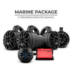 MP 4 x 4" Wakeboard Tower Speakers Package Amplifier And Bluetooth Audio Receiver 100 Watts Rms - DS18