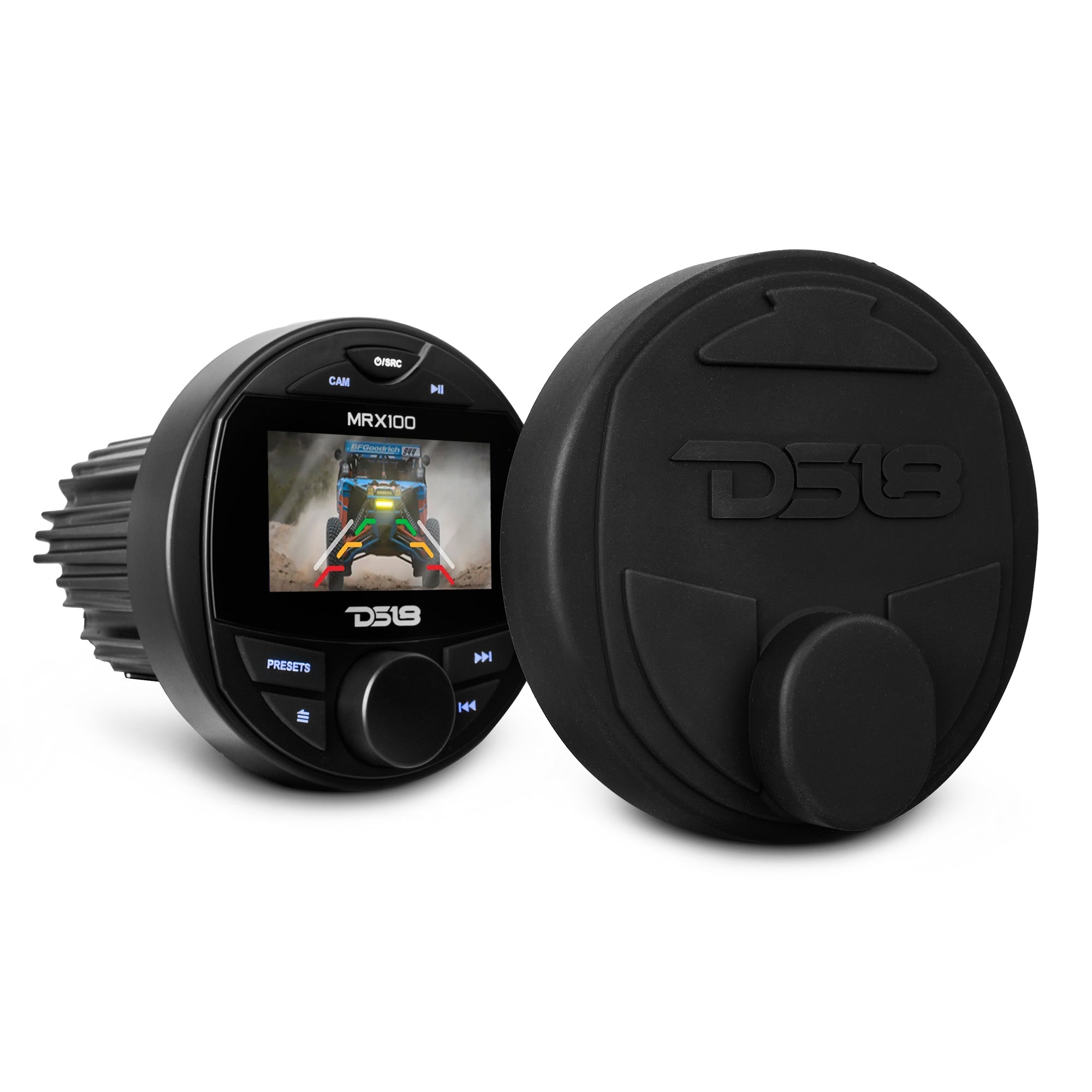 Marine and Powersports Headunit 3" Color TFT screen , 2 Zones, 4 volts Output, BT, RDS 4 X 50 Watts - DS18