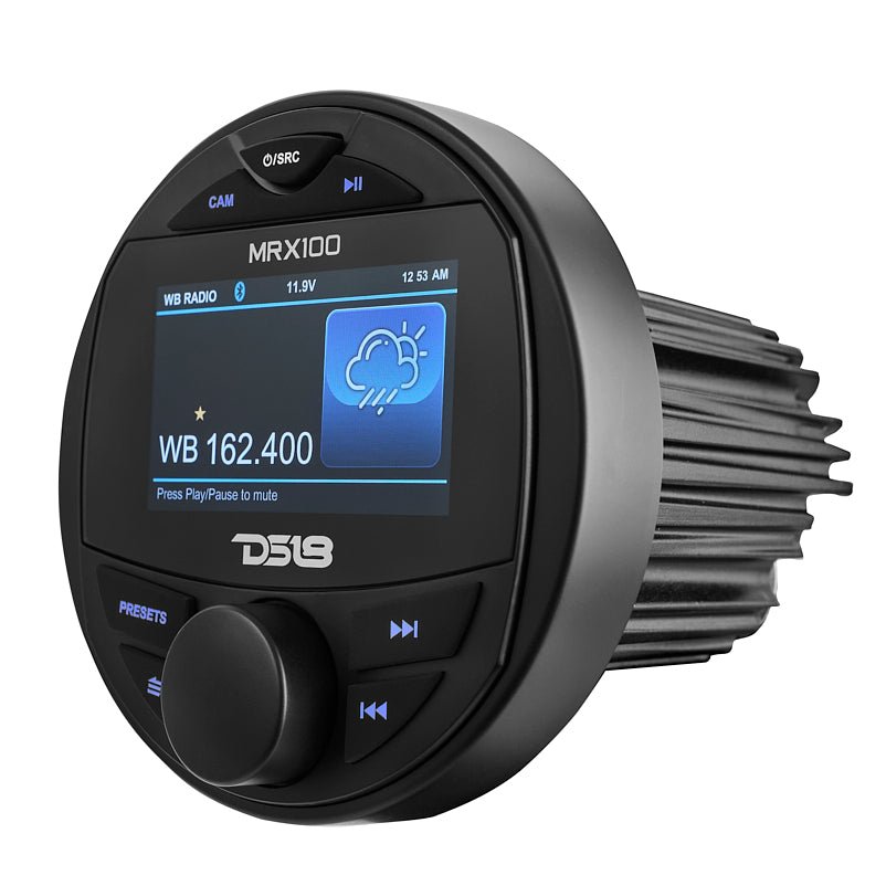 Marine and Powersports Headunit 3" Color TFT screen , 2 Zones, 4 volts Output, BT, RDS 4 X 50 Watts - DS18