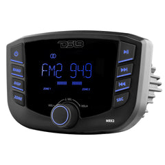 Marine and Powersports Headunit 3" LCD screen , 2 Zones, 4 volts Output, BT, RDS 4X50 Watts - DS18
