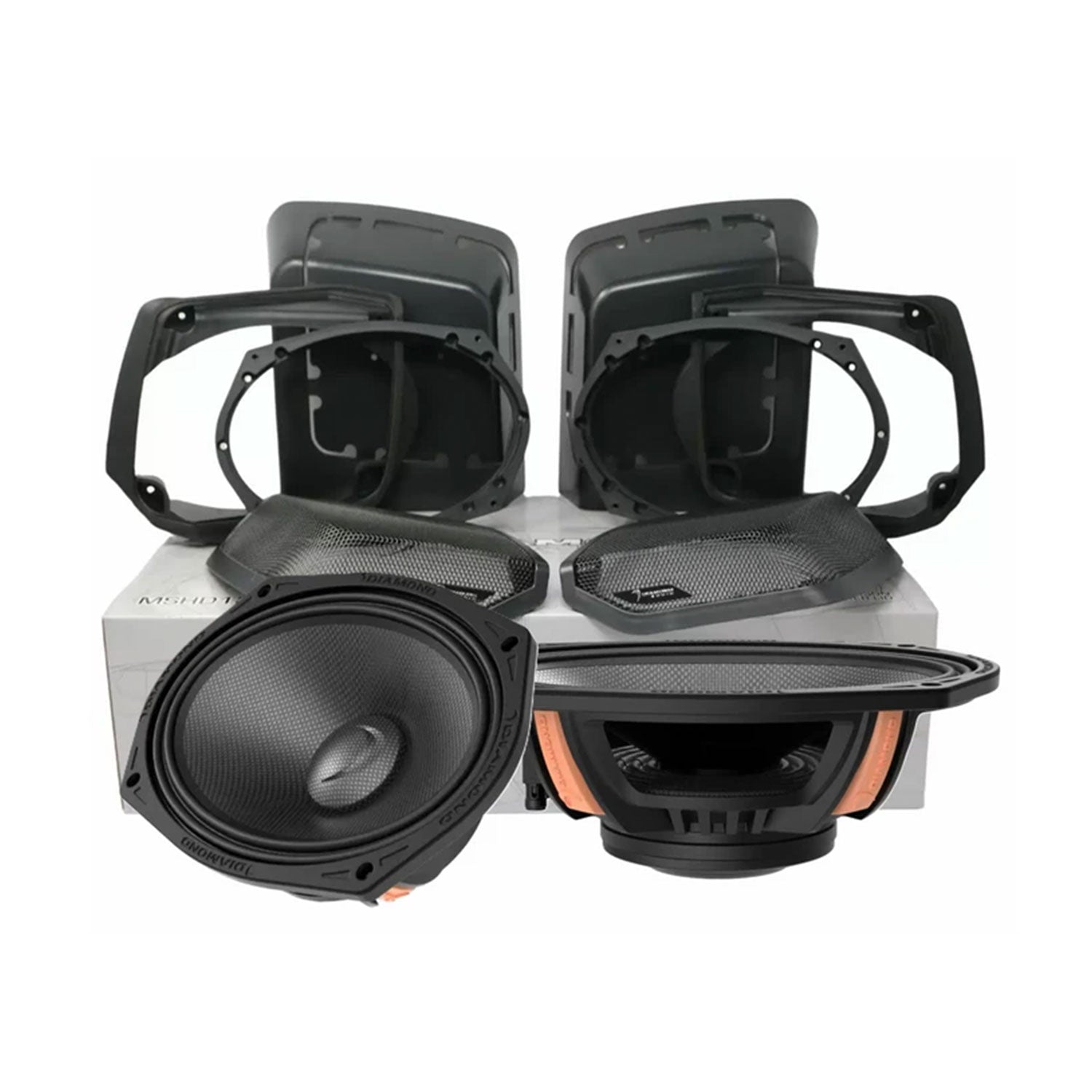 1998-2013 Harley Davidson Cut-In Lid Kit with MS69NEO (4 ohm ) - MS694NEOLK13