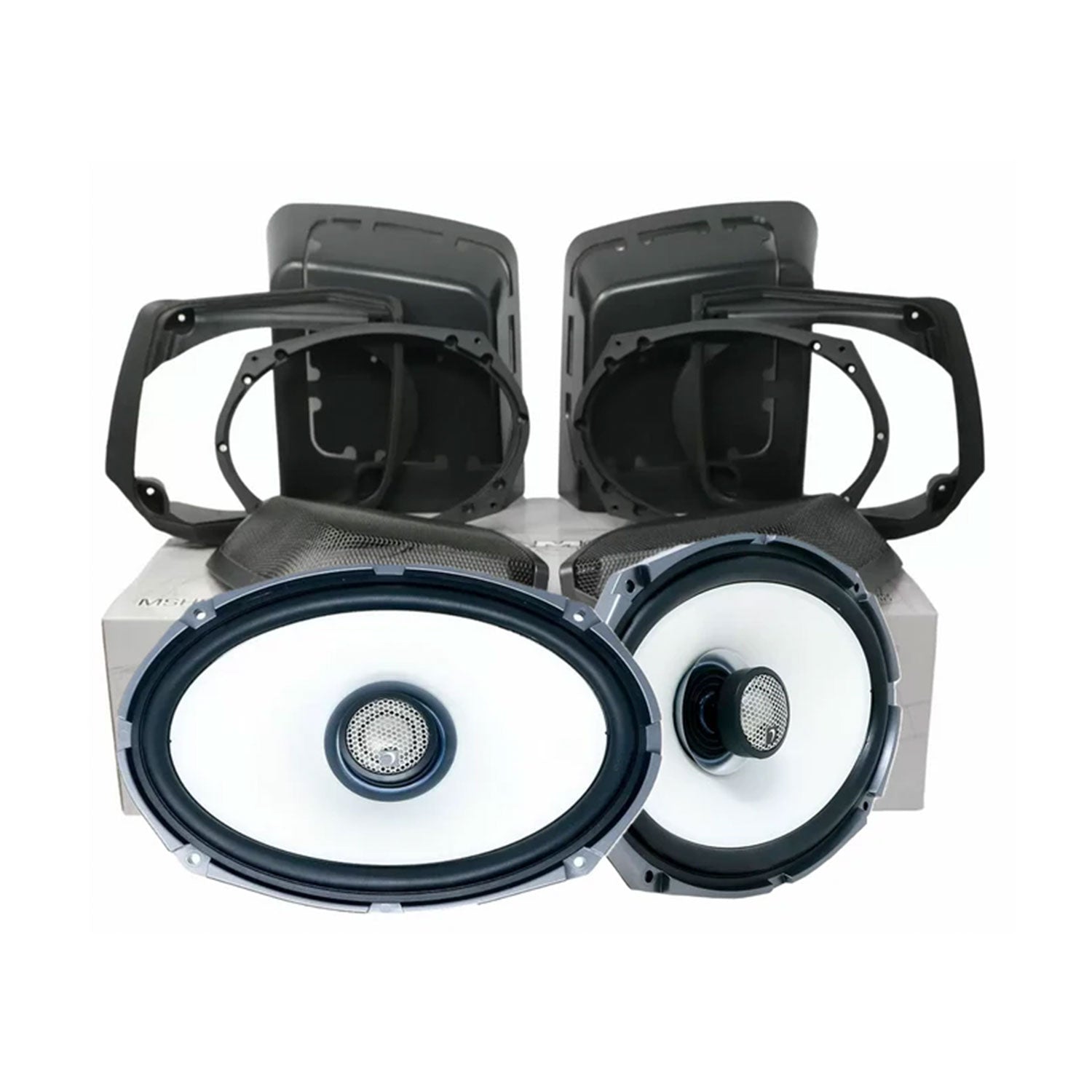 1998-2013 Harley Davidson Cut In Lid Kit with HXM69F2 Speakers (2 ohm ) - MSHXM692LK13
