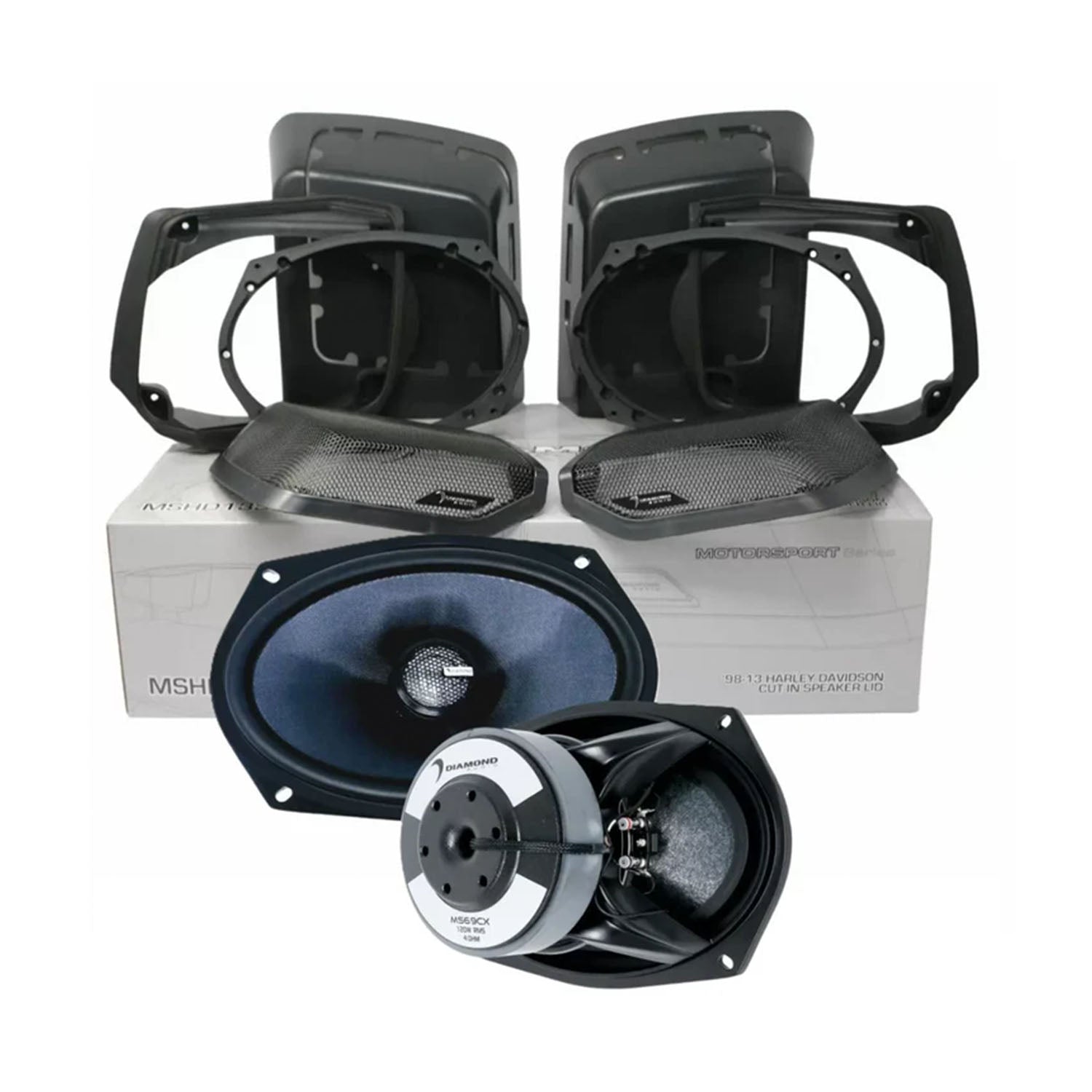 1998-2013 Harley Davidson Lid Kit with MS692CX2 Speaker (2 ohm ) - MS692CX2LK13