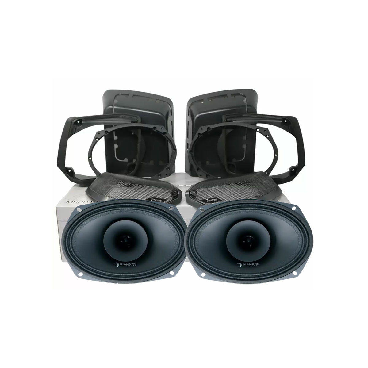 1998-2013 Harley Davidson Cut-In Lid Kit with MP692 Speakers (2 ohm ) - MSMP692LK13