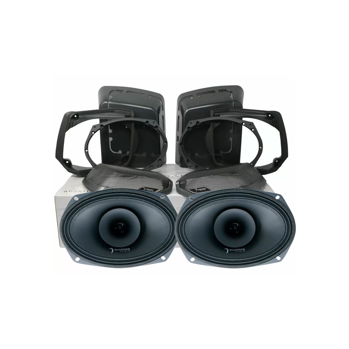 1998-2013 Harley Davidson Cut-In Lid Kit with MP694 Speakers (4 ohm ) - MSMP694LK13