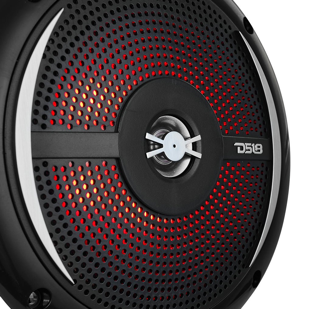 NXL 6.5" 2-Way Coaxial Marine Shallow Speaker With LED RGB Lights 25 Watts Rms 4-Ohm - DS18