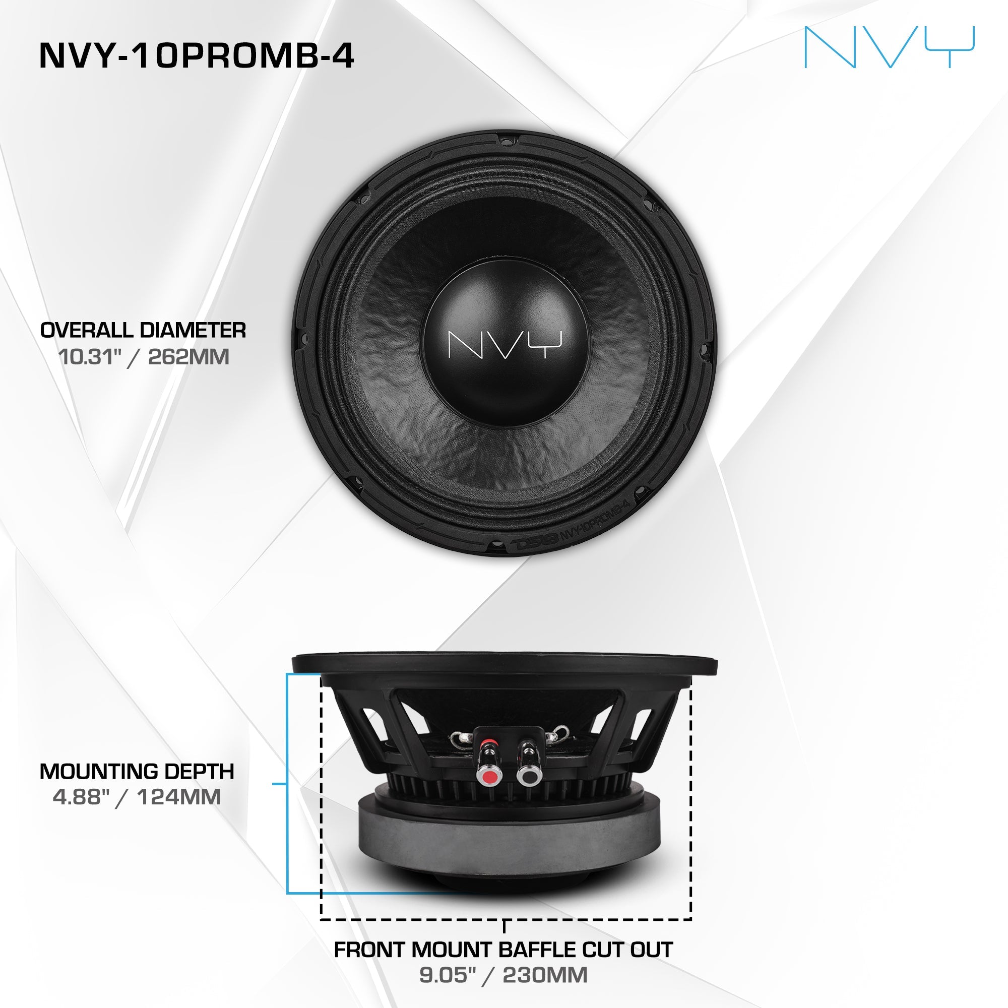10" Mid-Bass Woofer With Water Resistant Cone | 500W RMS 4-Ohm - DS18