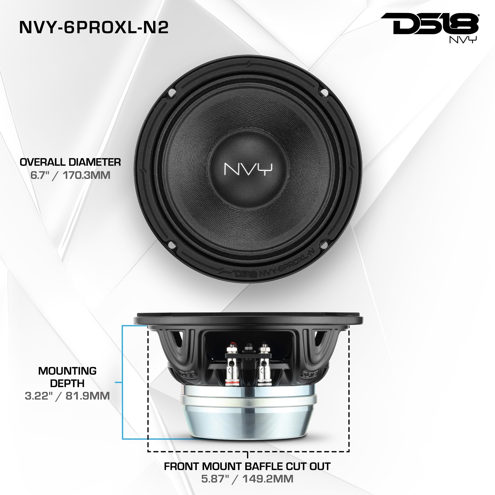 6.5” Neodymium Midrange Loudspeaker | 400W 2-Ohm - DS18
