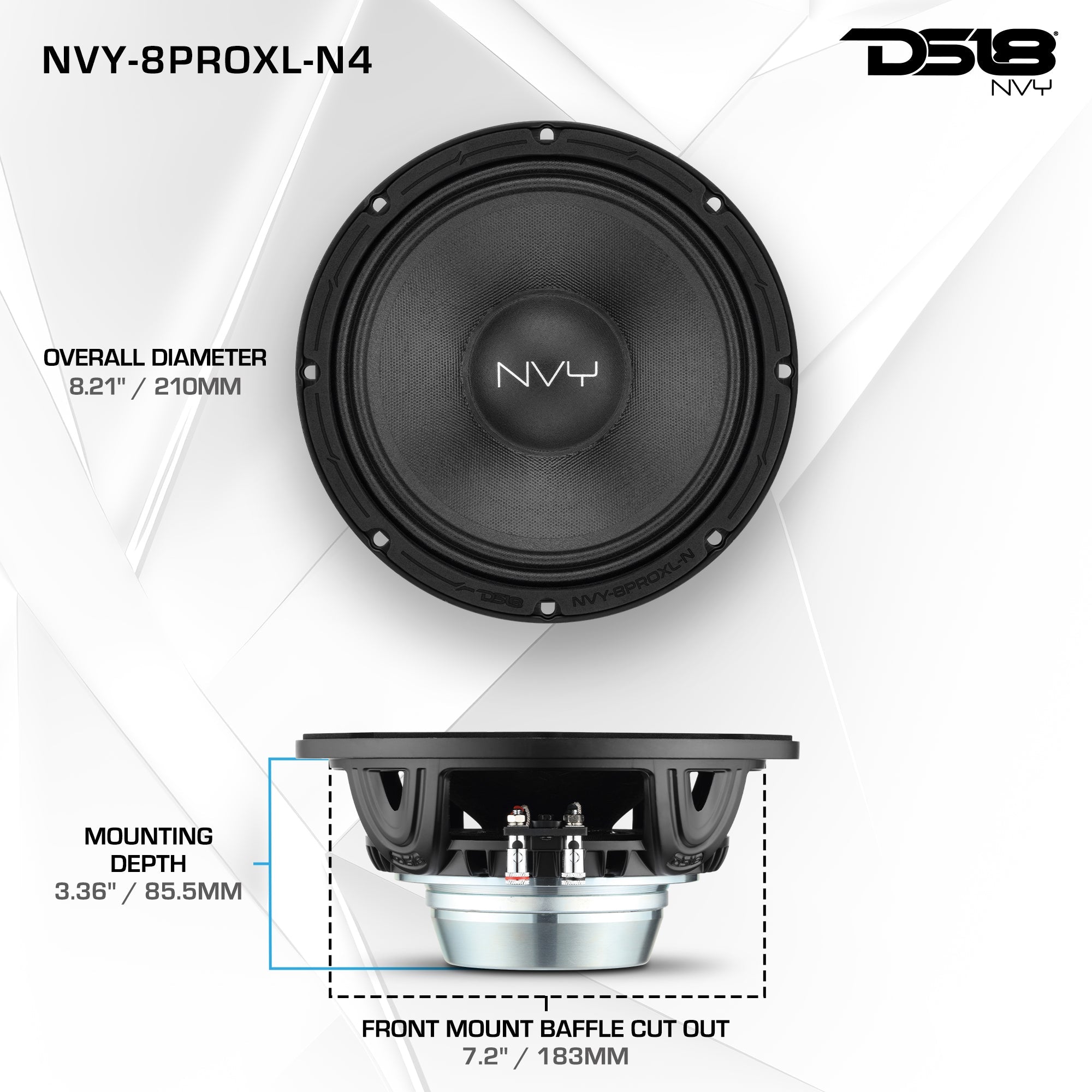8” Neodymium Midrange Loudspeaker | 400W RMS 4-Ohm - DS18