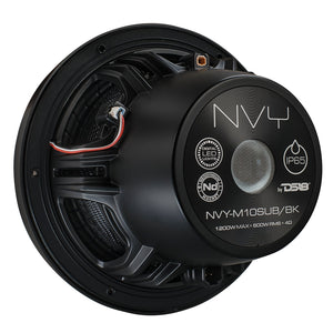 10” Neodymium Marine & Powersports Subwoofer With Carbon Fiber Cone | 600W RMS 4-Ohm - DS18