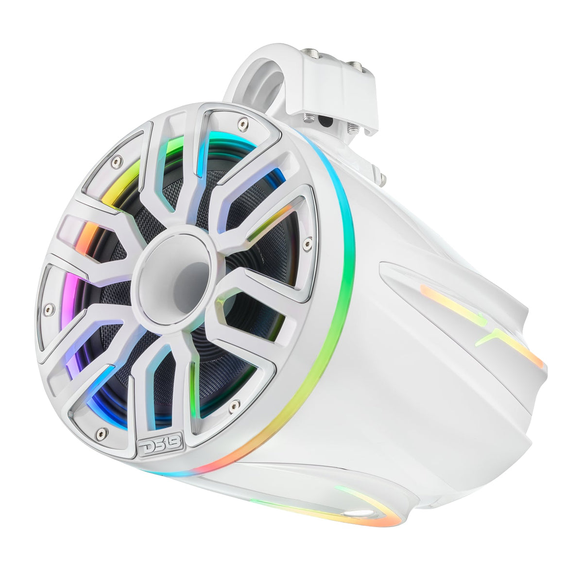 8" Marine Tower Speaker With Neodymium Magnet, Kevlar Cone, Compression Driver & Digital LED Lights | 200W RMS 4-Ohm - DS18