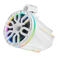 8" Marine Tower Speaker With Neodymium Magnet, Kevlar Cone, Compression Driver & Digital LED Lights | 200W RMS 4-Ohm - DS18