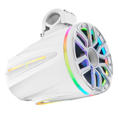 8" Marine Tower Speaker With Neodymium Magnet, Kevlar Cone, Compression Driver & Digital LED Lights | 200W RMS 4-Ohm - DS18