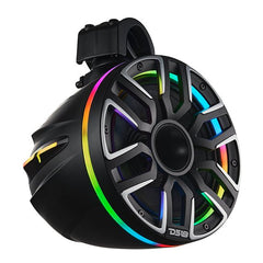 8” Marine Short Tower Speaker With Neodymium Magnet, Kevlar Cone, Compression Driver And Digital LED Lights | 200W RMS 4-Ohm