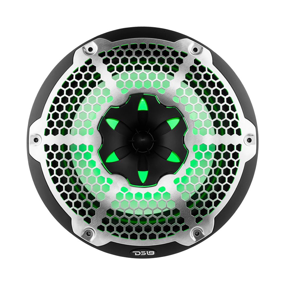 NXL 10" 2-Way Coaxial Marine Speaker With LED RGB Lights 200 Watts Rms 4-Ohm - DS18