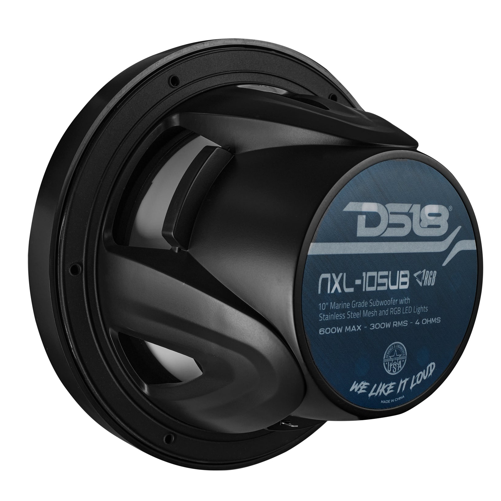 NXL 10" Marine Subwoofer with LED RGB Lights 300 Watts Rms SVC 4-Ohm - DS18