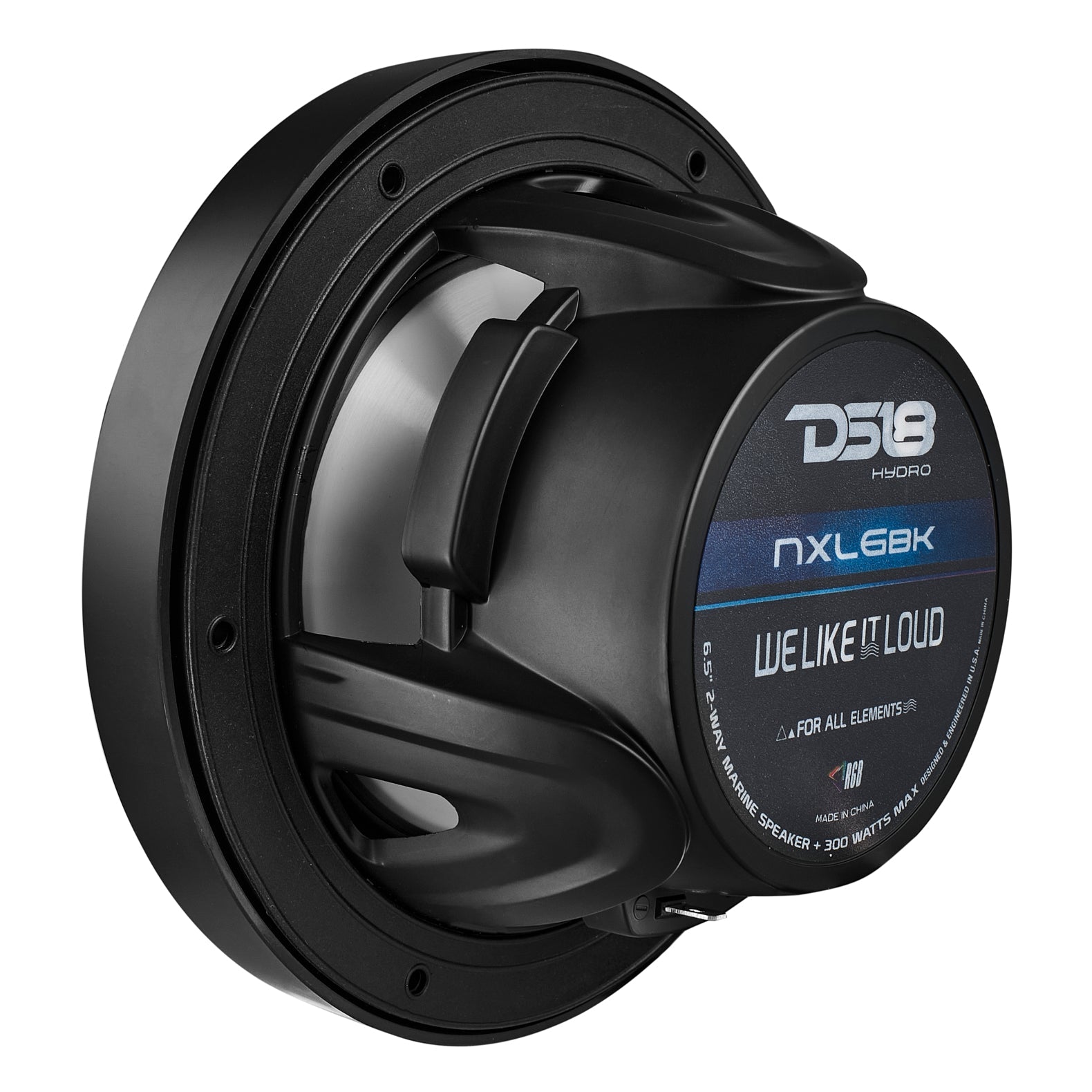 NXL 6.5" 2-Way Coaxial Marine Speaker with LED RGB Lights | 100W RMS 4-Ohm - DS18