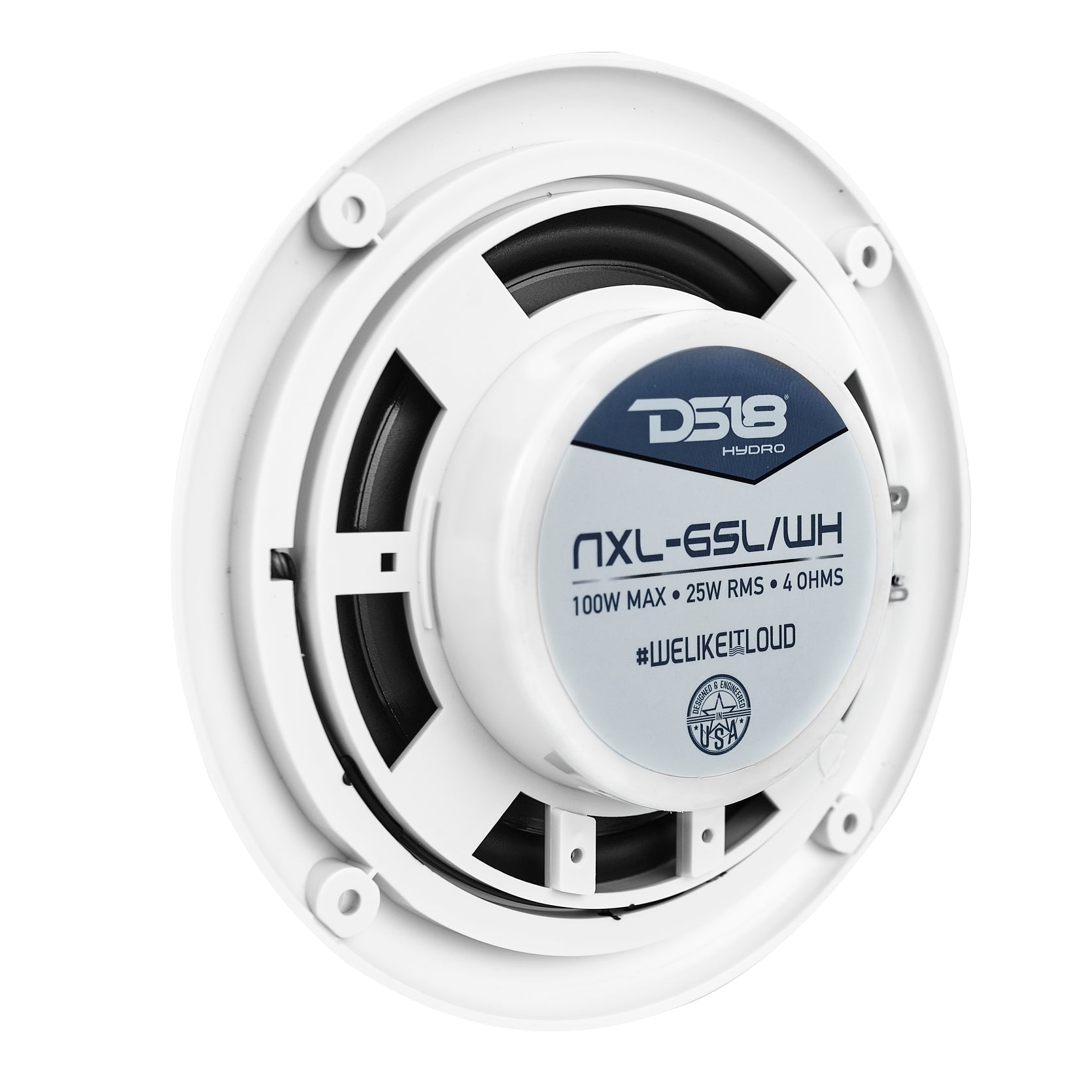NXL 6.5" 2-Way Coaxial Marine Shallow Speaker With LED RGB Lights 25 Watts Rms 4-Ohm - DS18