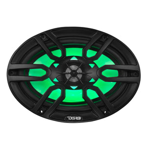 NXL 6x9" 2-Way Coaxial Marine Speaker with LED RGB Lights | 125W RMS 4-Ohm - DS18