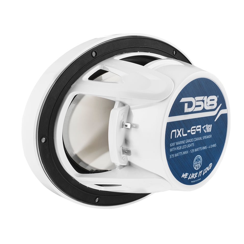 NXL 6x9" 2-Way Coaxial Marine Speaker with LED RGB Lights | 125W RMS 4-Ohm - DS18