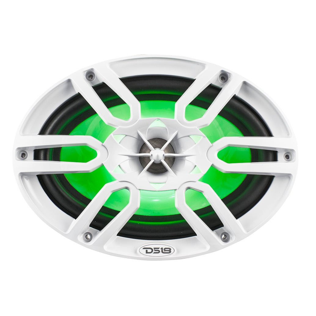 NXL 6x9" 2-Way Coaxial Marine Speaker with LED RGB Lights | 125W RMS 4-Ohm - DS18