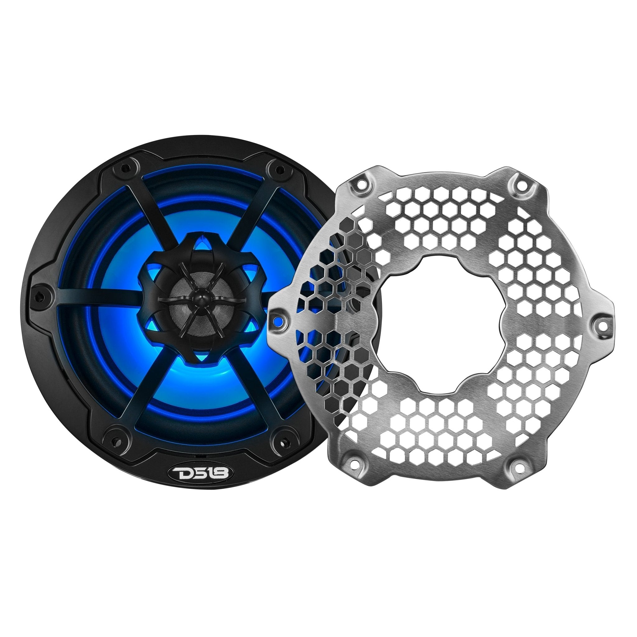 NXL 6.5" 2-Way Coaxial Marine Speaker with RGB LED Lights 100 Watts Rms 4-Ohm - DS18
