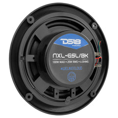 Marine and Powersports Headunit and 6.5" Marine Speaker Package (MRX1 and 2 X NXL-6SL/BK) - Black - DS18
