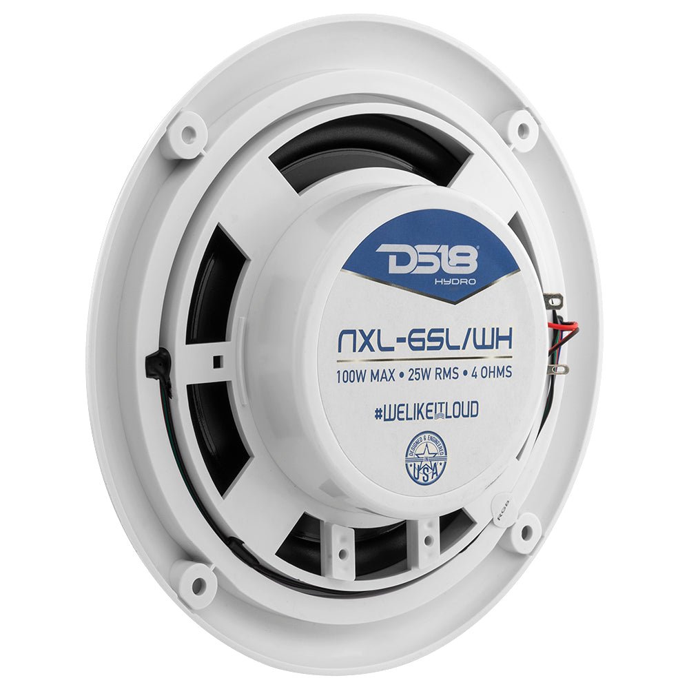 Marine and Powersports Headunit and 6.5" Marine Speaker Package (MRX1 and 2 X NXL-6SL/WH) - White - DS18