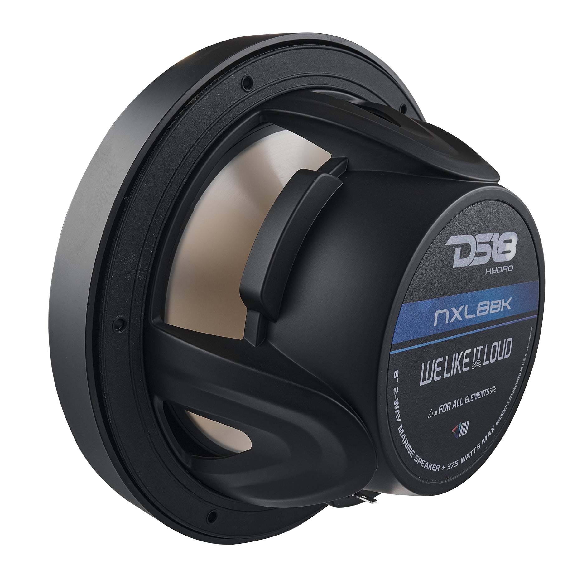 NXL 8" 2-Way Coaxial Marine Speaker with LED RGB Lights | 125W RMS 4-Ohm - DS18