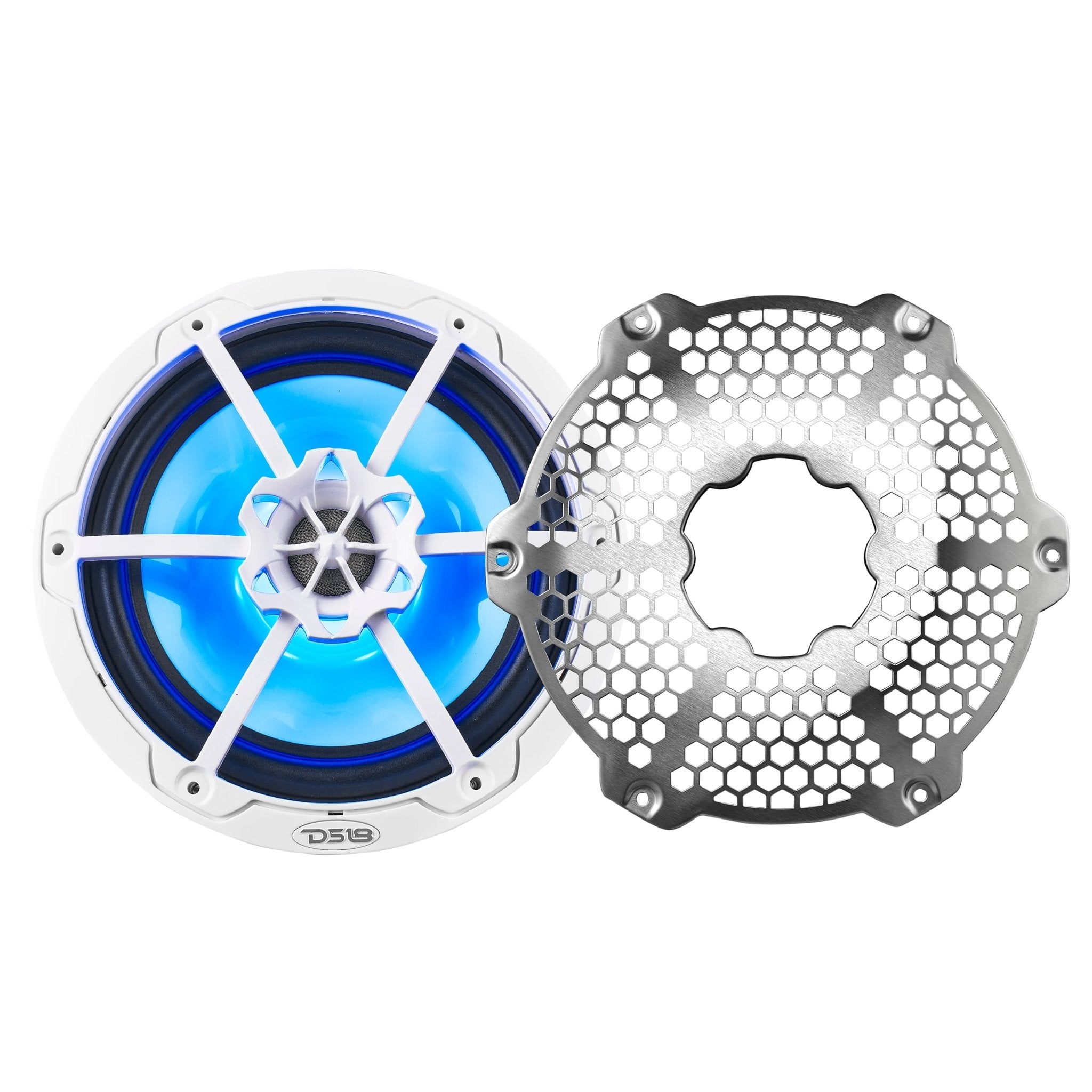 NXL 8" 2-Way Coaxial Marine Speaker With LED RGB Lights 125 Watts Rms 4-Ohm - DS18