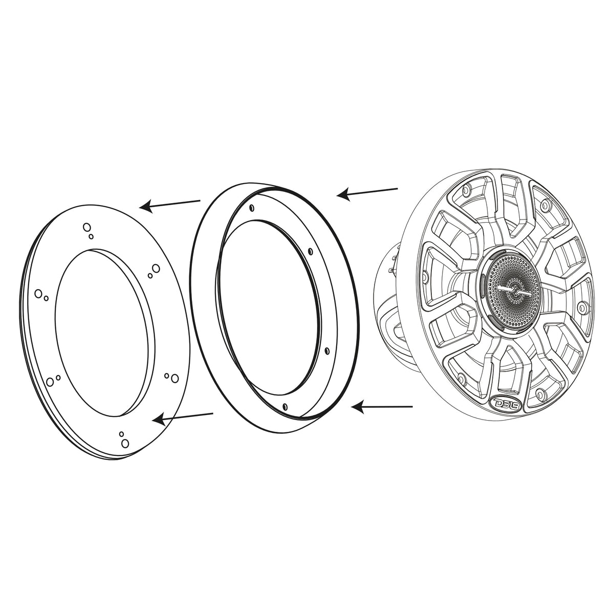 7.7” Marine Speaker Ring Adapter - Fits 6.5" NXL & CF Speakers - DS18