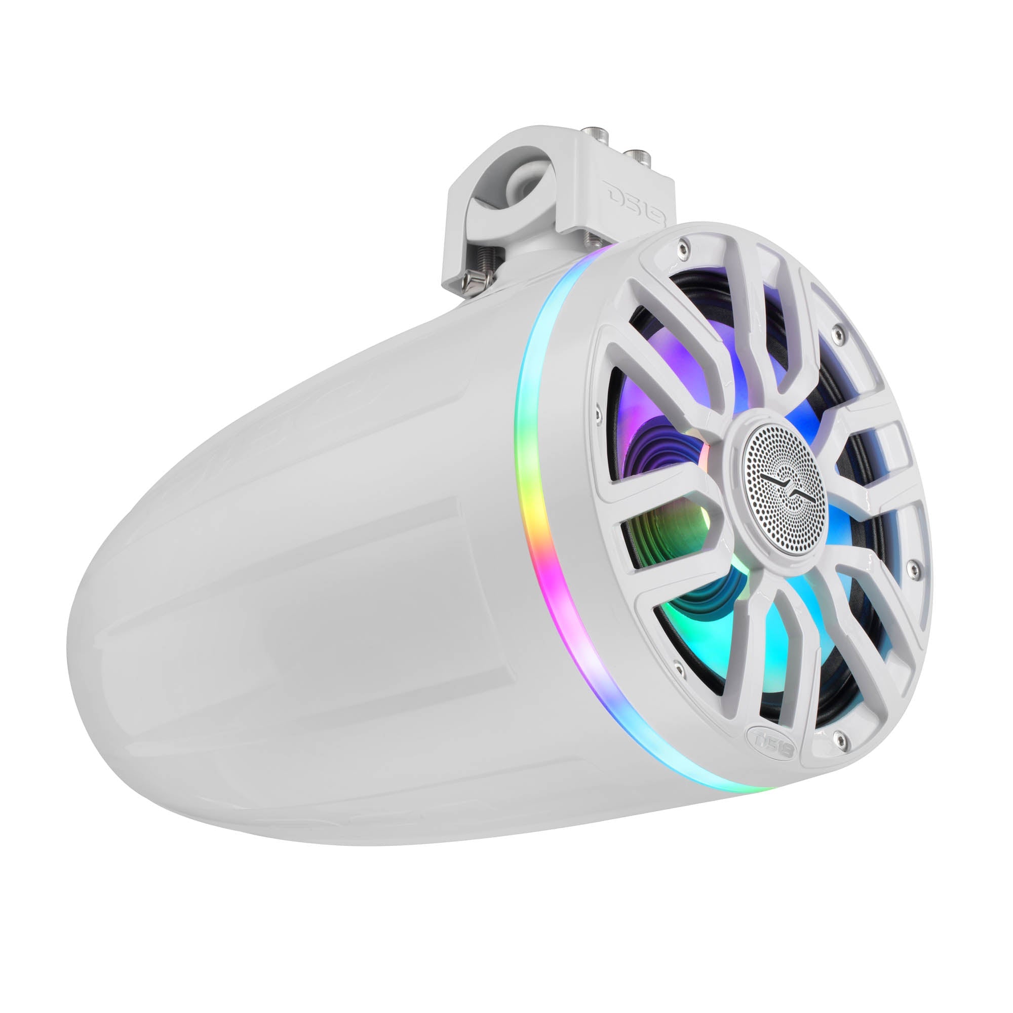 8" NXL-iQ Marine Tower Speaker with Digital LED Lights, Neodymium Magnet, 1" Compression Driver, IP65 Rated, 350W RMS, 4-Ohm