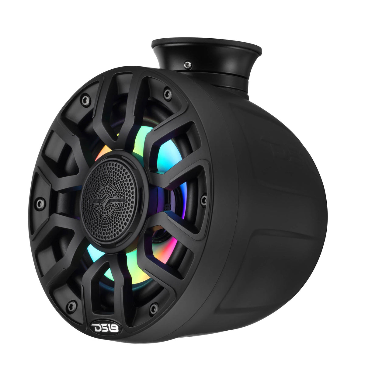 6.5" NXL-iQ Marine Short Tower Coaxial Speakers with Digital LED Lights, 150W RMS, 300W Max, 4-Ohm - DS18