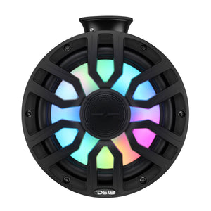 8" NXL-iQ Marine Short Tower Coaxial Speakers with Digital LED Lights, 175W RMS, 350W Max, 4-Ohm - DS18