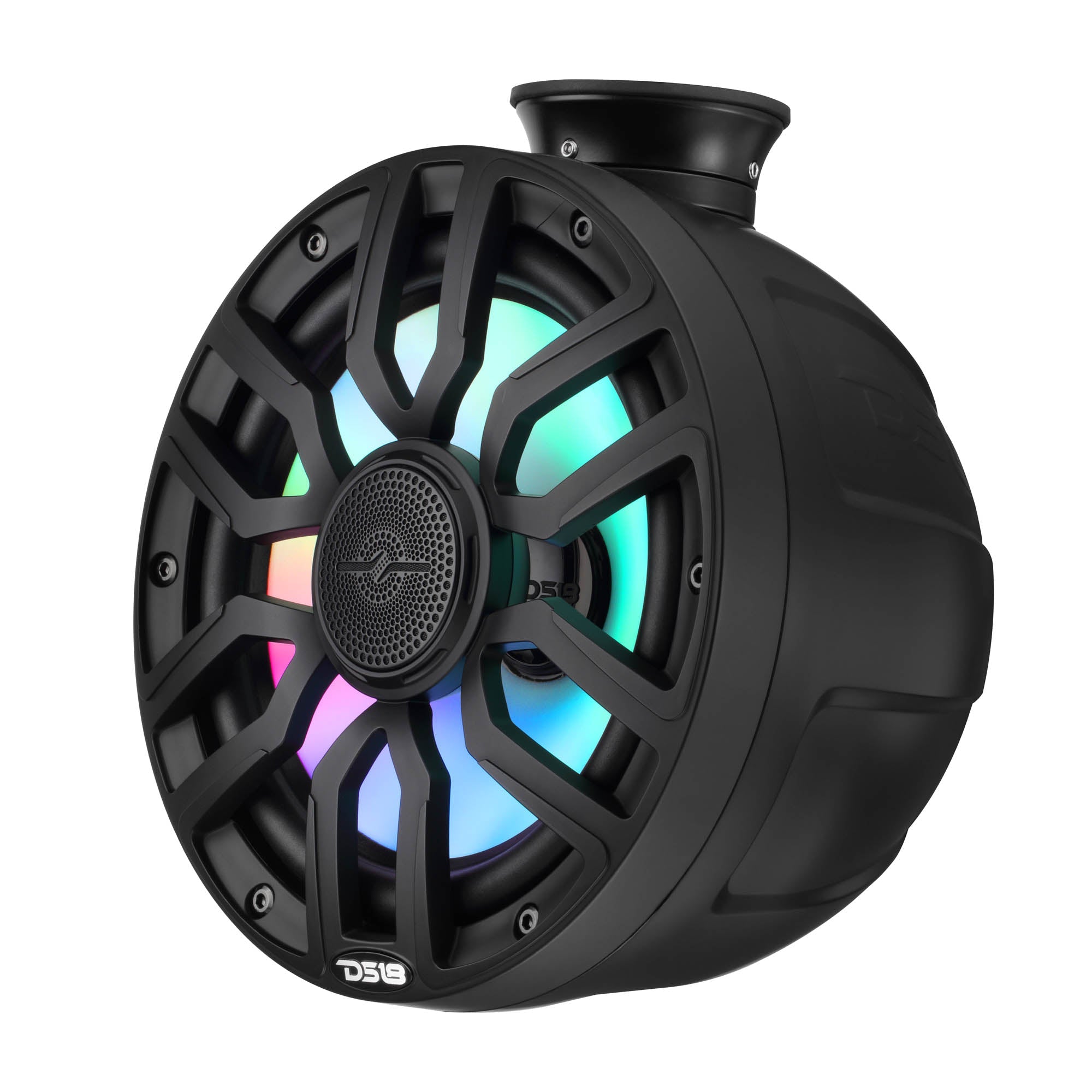 8" NXL-iQ Marine Short Tower Coaxial Speakers with Digital LED Lights, 175W RMS, 350W Max, 4-Ohm - DS18