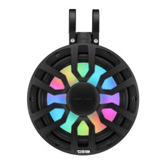 8" NXL-iQ Marine Short Tower Coaxial Speakers with Digital LED Lights, 175W RMS, 350W Max, 4-Ohm - DS18