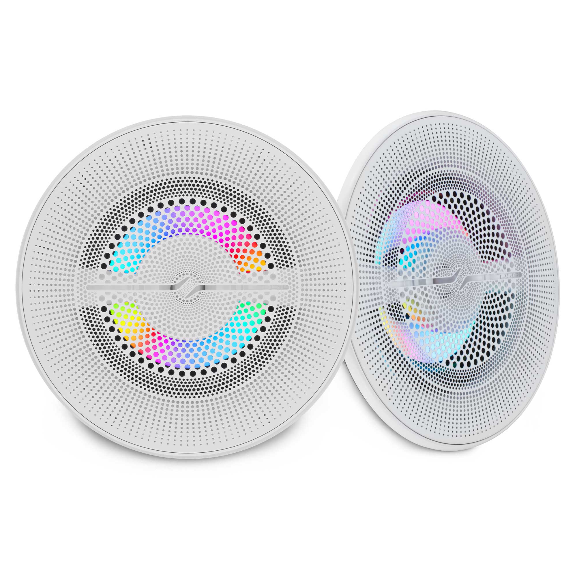 Luxury 8” 2-Way Marine Coaxial Speaker with Digital LED Lights and Flush Magnetic Mount Grille | 175W RMS 4-Ohm - DS18