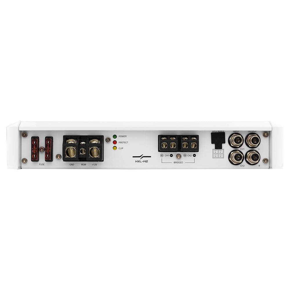 NXL 2-Channel Full-Range Class D IPX5 Marine Amplifier | 2 x 250W RMS @ 4-Ohm - DS18