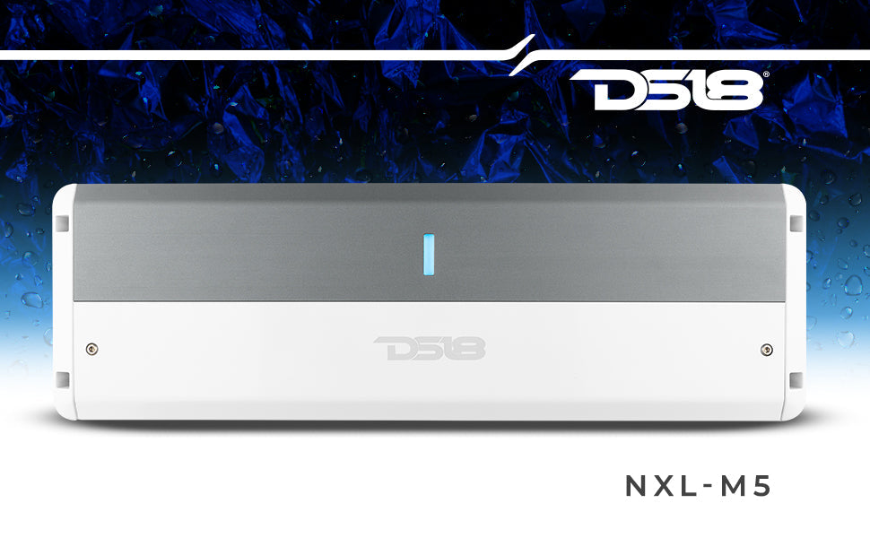 NXL 5-Channel Full-Range Class D IPX5 Marine Amplifier | 4 x 150W @ 4-Ohm and 1 x 600W RMS @ 2-Ohm - DS18