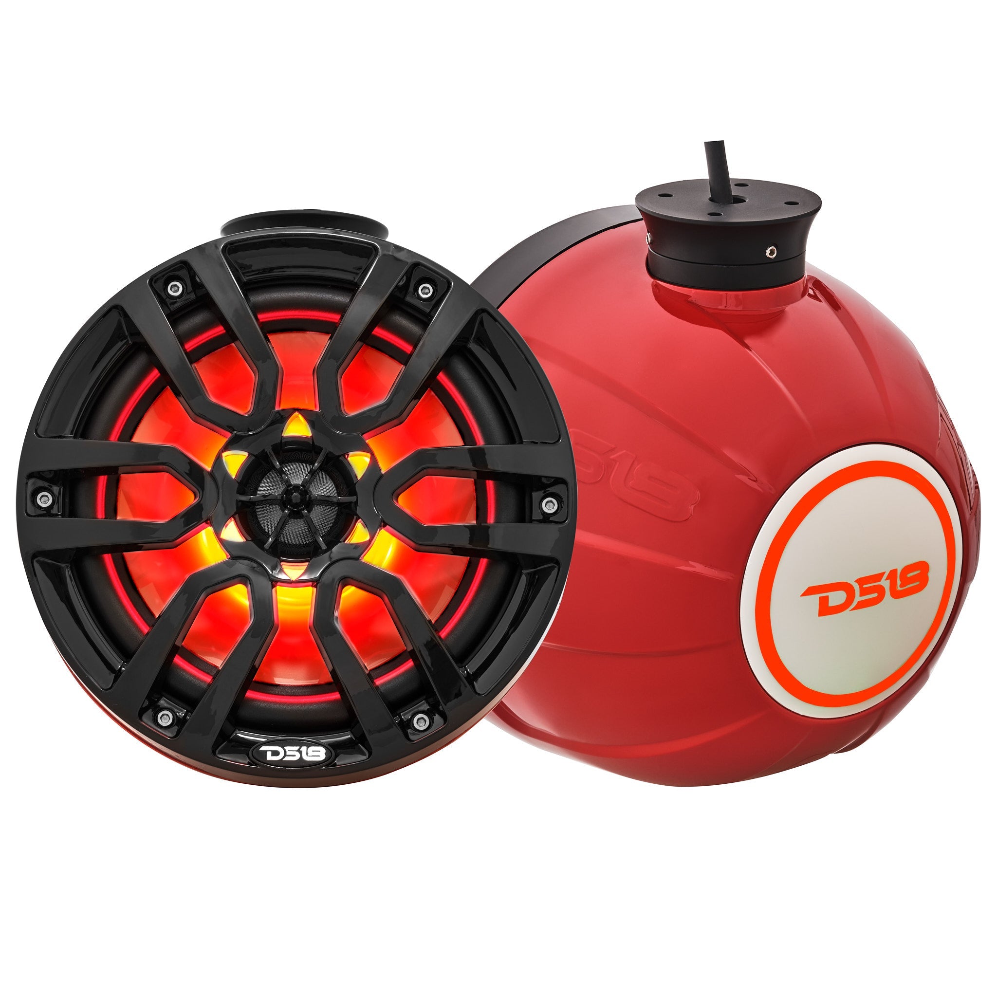 NXL 8" Pod 375W Speaker with Integrated RGB LED Lights (Pair) - Perfect for Jet Skis - DS18
