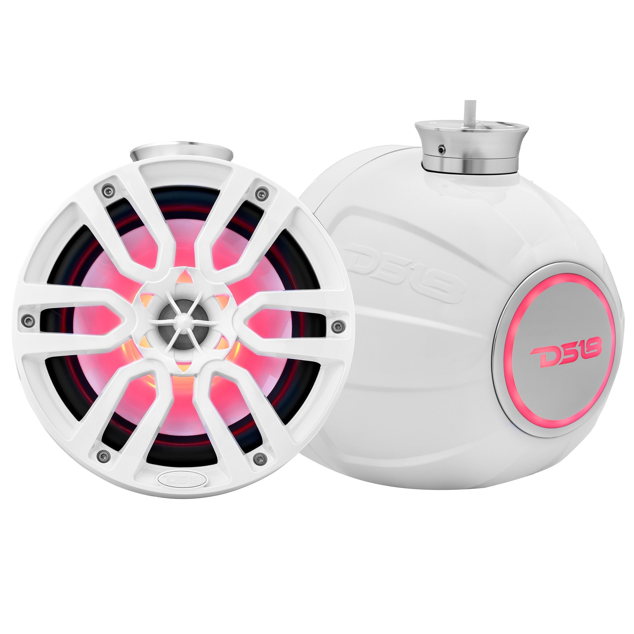 NXL 8" Pod 375W Speaker with Integrated RGB LED Lights (Pair) - Perfect for Jet Skis - DS18