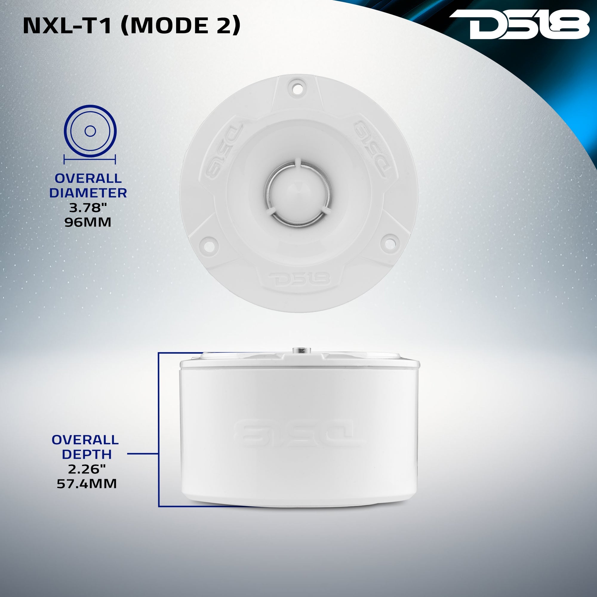 NXL 3.8” Marine Water-Resistant Super Bullet Tweeter with 1” Aluminum Voice Coil | 120W RMS 4-Ohm - DS18