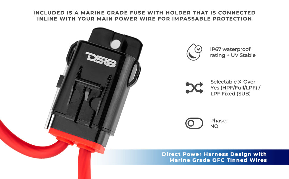 NXL 5-Channel Full-Range Class D IP67 Marine and Powersports Amplifier 4 x 150 @ 4-Ohm and 1 x 600 @ 2-Ohm Watts Rms - DS18