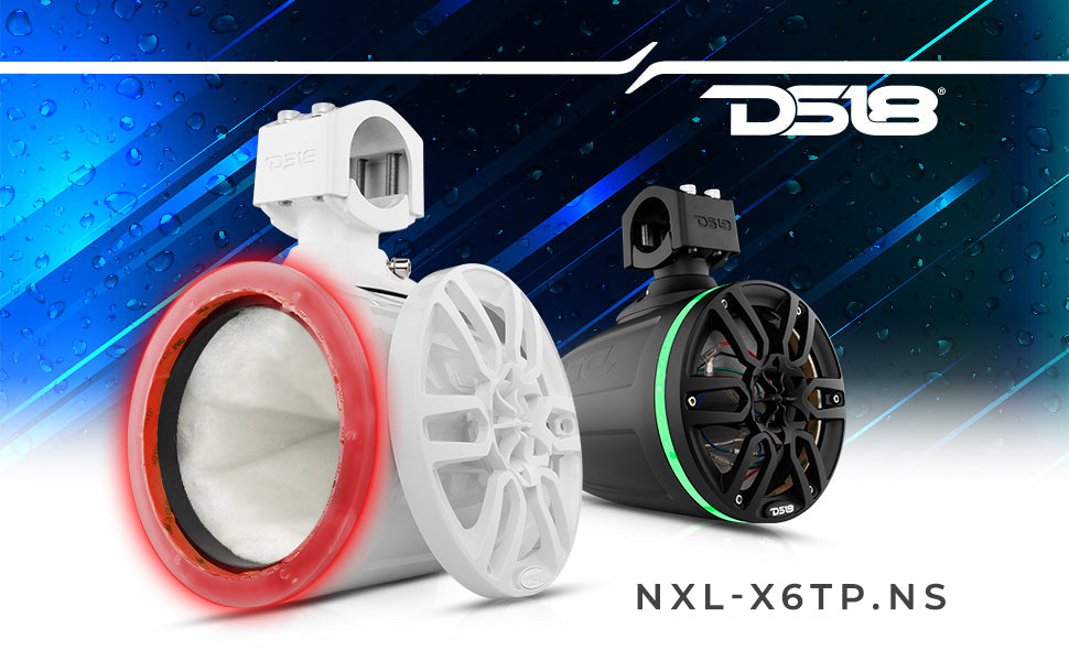 NXL 6.5" Marine and Powersports Empty Tower LED RGB Lights -Black - DS18